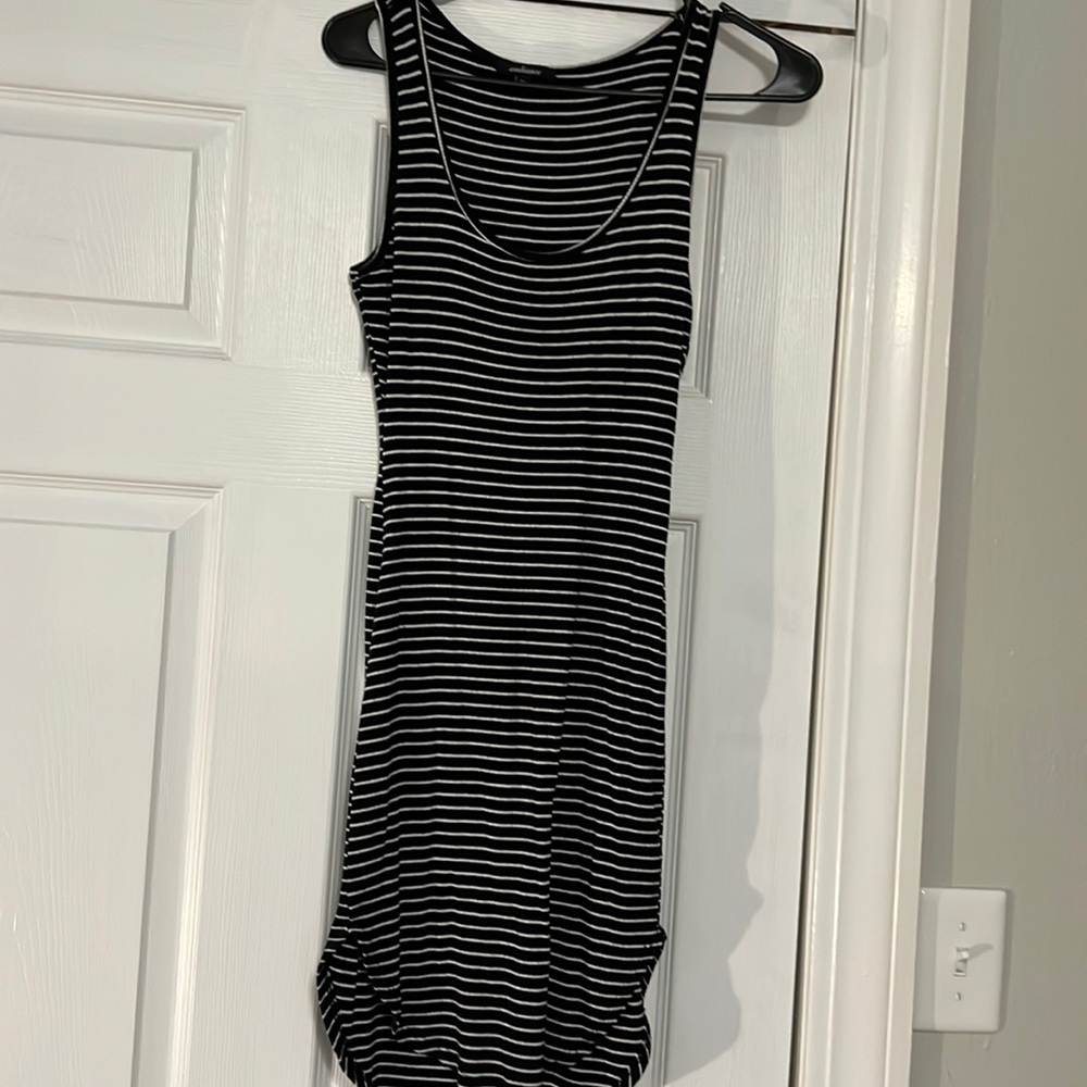 Striped stretchy cotton dress